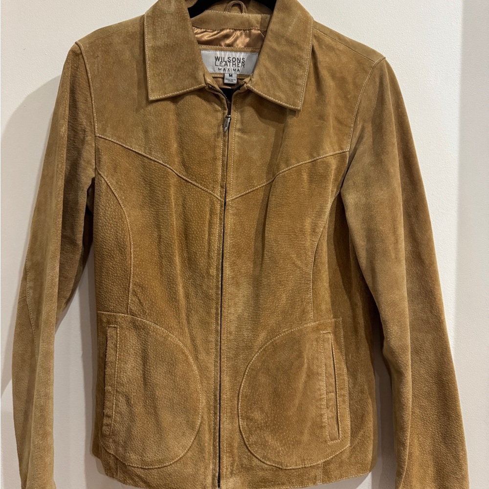 Wilsons Leather Brown Suede 100% leather Jacket